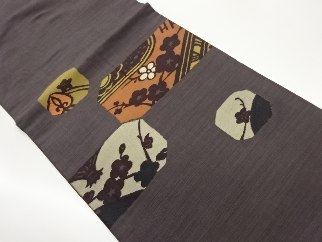 JAPANESE HIRAKI NAGOYA OBI / WOVEN UME